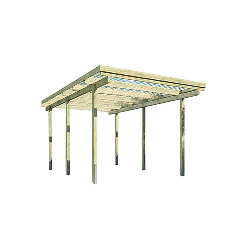 Eden Partenaire Jardin Carport en bois couverture PVC Basic Simple.