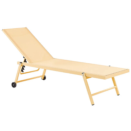 Beliani Chaise longue Métal Jaune PORTOFINO