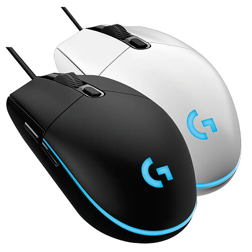 Universal Souris gaming câblée rétroéclairée, bouton latéral mécanique, souris éblouissante, ordinateur portable macro, USB, bureau à domicile, souris Logitech G102 (blanche)