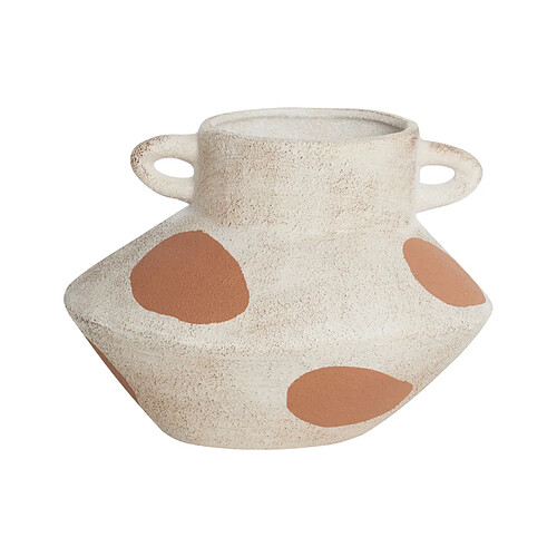 Beliani Vase à fleurs ALOSIDAE Céramique 19 cm Beige clair