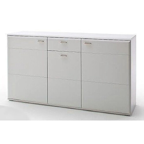 Pegane Buffet en bois coloris blanc mat - L.165 x H.99 x P.44 cm