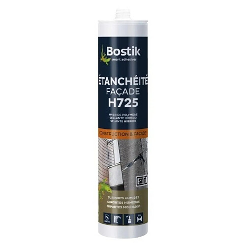 Bostik Mastic hybride haut de gamme spéciale façade H725 grande élasticité joint jusquà 4cm gris 7038 cartouche de 300ml