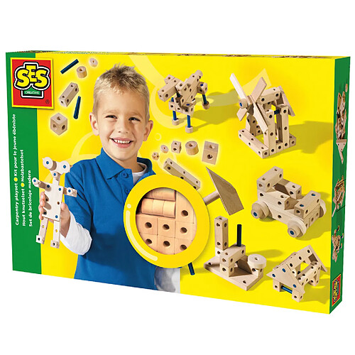 SES CREATIVE Kit pour le jeune ébéniste - Jeu de construction de jouets - Bois