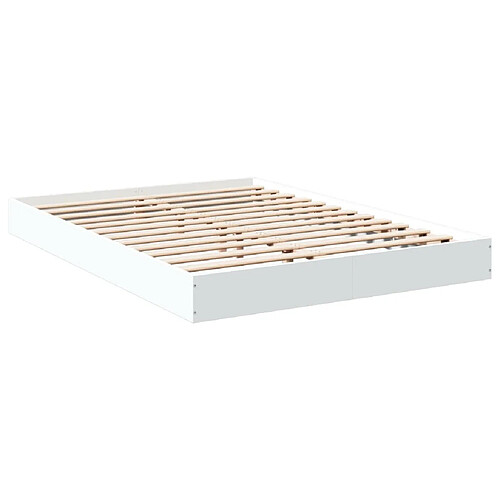 Vidaxl Cadre de lit Blanc 120x190 cm bois d'ingénierie