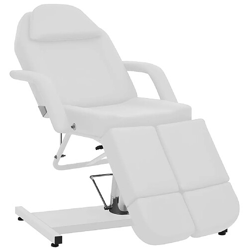 vidaXL Chaise de traitement de beauté Similicuir Blanc 180x62x78 cm