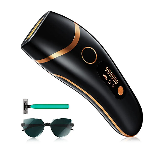 Chrono Épilation au laser pour femmes et hommes, appareil d'épilation permanente IPL, 999 900 flashs, noir