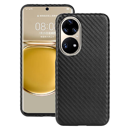 Coque en TPU + microfibre texture fibre de carbone, antichoc noir pour votre Huawei P50 Pro