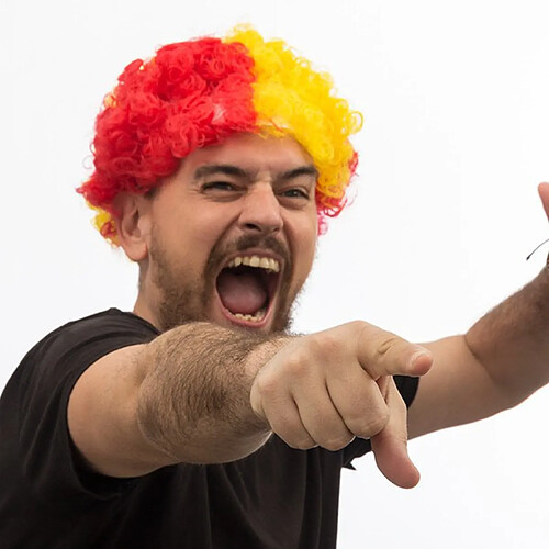 Totalcadeau Perruque afro représentant l’Espagne - Supporter pas cher