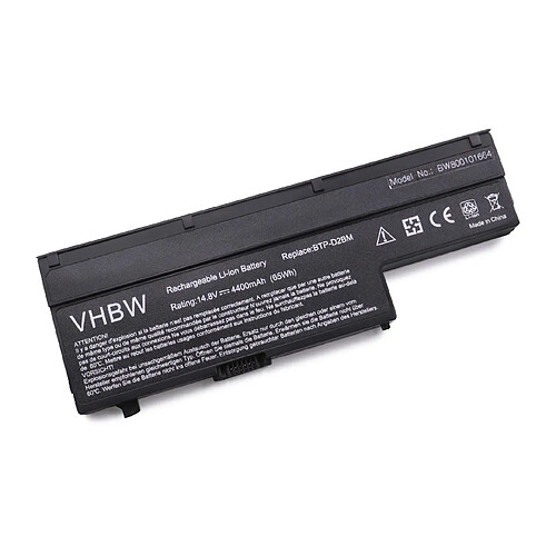 vhbw Li-Ion Batterie 4400mAh (14.8V) noire pour MEDION MD97090 etc. remplace les modèles BTP-D2BM, BTP-CMBM, BTP-CNBM, BTP-CWBM, 40026269.