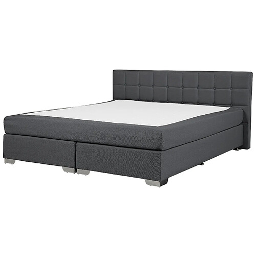 Beliani Lit boxspring en tissu gris 180x200 cm ADMIRAL