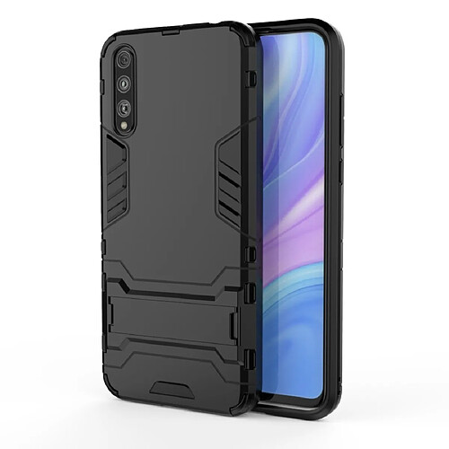 Wewoo Coque Pour Huawei Enjoy 10S Antichoc PC + TPU Housse de protection avec support invisible Noir