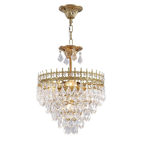 Universal Lustre en cristal français de 35 cm, E14 220val or allée entrée manteau et chapeau lumière, lustre de chevet en cristal K9