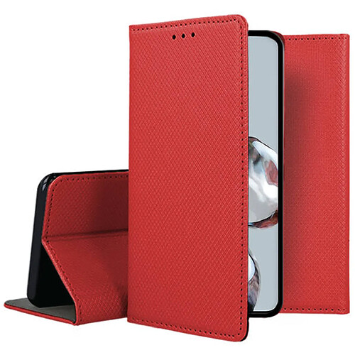 Htdmobiles Housse pour Xiaomi 12T / 12T Pro 5G - etui coque pochette portefeuille + film ecran - ROUGE MAGNET