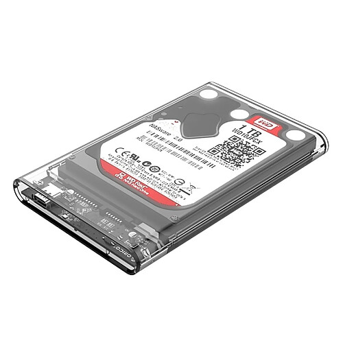 Wewoo Boîtier disque dur Transparent pour 9.5mm 2.5 pouces SATA HDD / SSD 2139C3-CR USB3.1 Type C Boîte de stockage externe