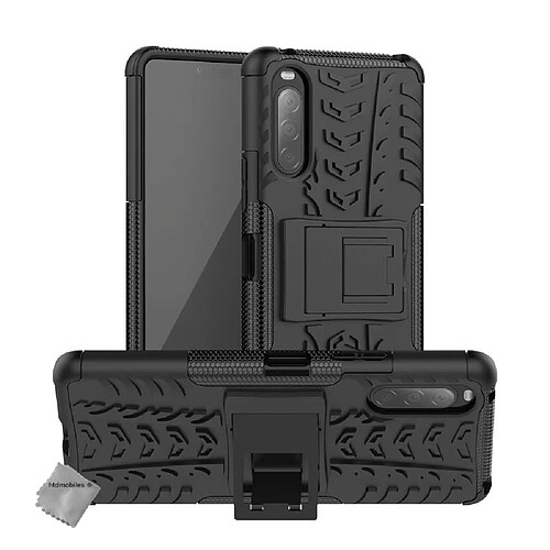 Htdmobiles Coque rigide anti choc pour Sony Xperia 10 II + film ecran - NOIR