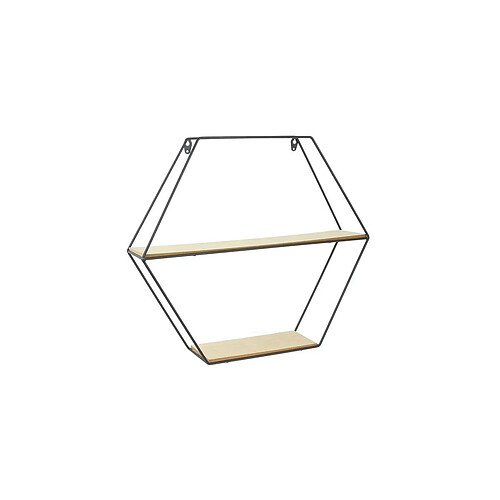 The Home Deco Factory Etagère en bois et métal hexagonale 46 cm.