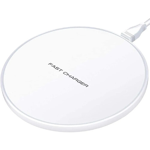 Chrono Chargeur sans Fil 10 W Universel Qi Charging Pad, Chargeur à Induction Compatible avec iPhone 12/11 /11 Pro/XS/XS Max/XR/X /8/8 Plus, Samsung Galaxy S10 /S9 /S9 + /S8 /S8 + /S6(Blanc)