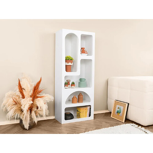 Vente-Unique Etagère avec 5 niches - Blanc - LUELA