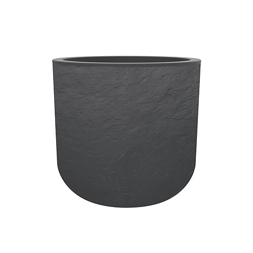 Pot de fleurs rond en plastique Volcania UP anthracite - Ø 50 cm - Eda