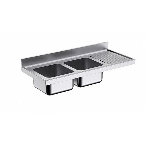 Plonge Inox deux Bacs Gamme 700 avec Egouttoir - Distform