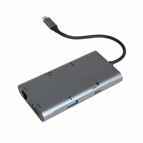 Hub USB-C Accsup 7 en 1 100 W Gris Anthracite