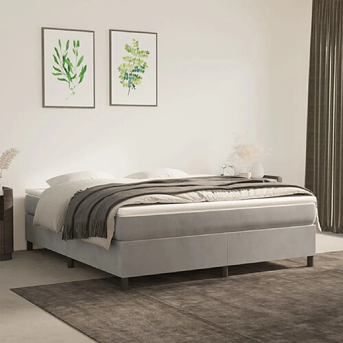 vidaXL Cadre de lit sans matelas gris clair 160x200 cm velours