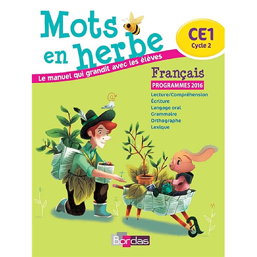 Mots en herbe, français : CE1, cycle 2 : programmes 2016 · Occasion