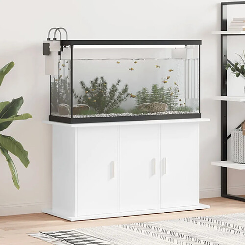 vidaXL Support d'aquarium blanc brillant 101x41x58cm bois d'ingénierie