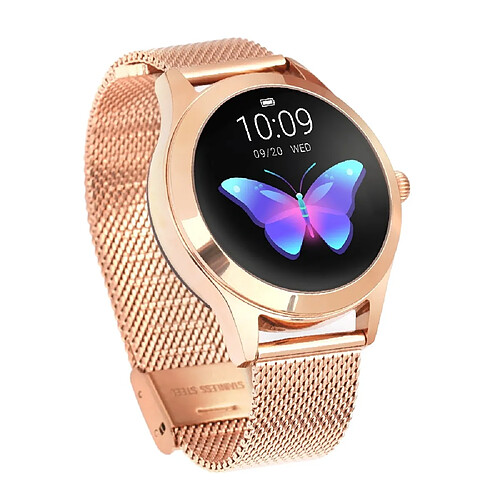 Wewoo Montre connectée KW10 1,04 pouce écran couleur TFT Smartwatch IP68 étancheBracelet en métalrappel d'appel / Surveillance de la fréquence cardiaque / Rappel sédentaire / du sommeil / Prévoyez le cycle menstruel intelligemment Or