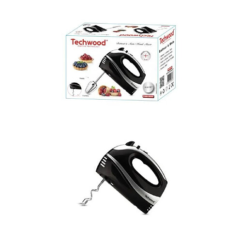 Techwood Batteur a Main 200W NOIR 5 vitesses + Position “Turbo”