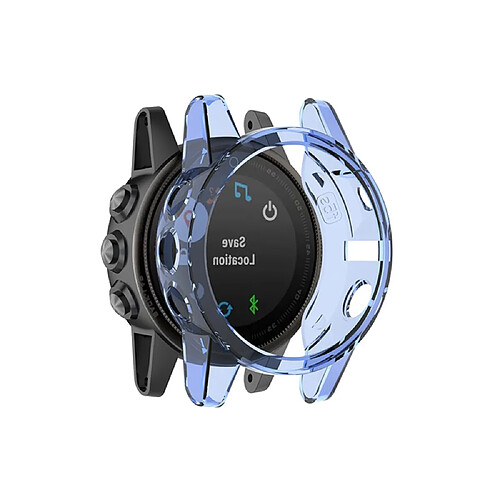 Coque en TPU flexible, bleu transparent pour votre Garmin Fenix 5S/5S Plus