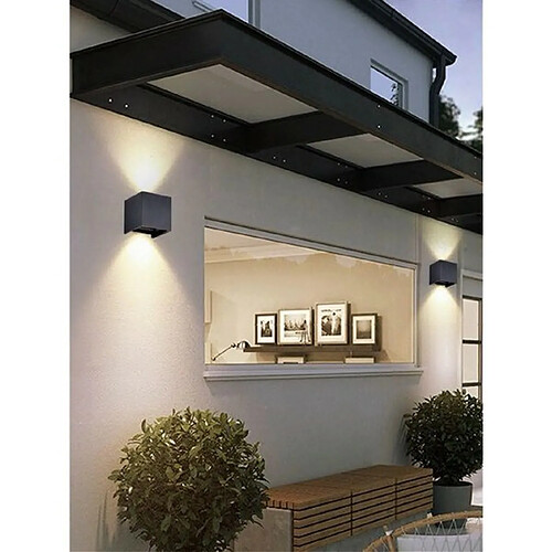 Tradex MURALE DOUBLE ÉMISSION LED COB 12 W LUMIÈRE EXTÉRIEURE 4000K 3000K 6500K ES46 NOIR