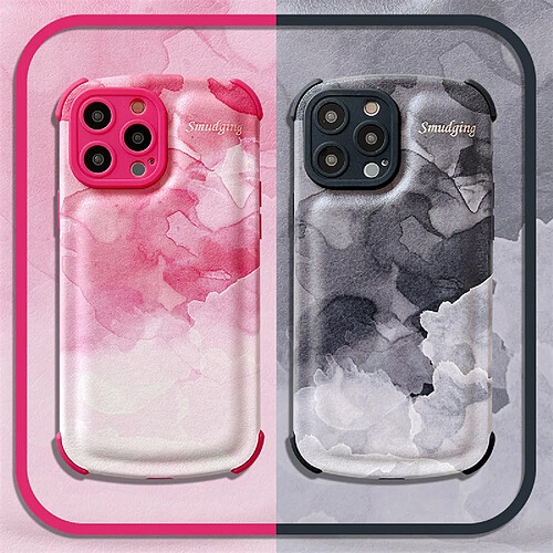 GUPBOO Étui pour iPhone11ProMax Peinture à l'encre tachée étui de téléphone portable créatif anti-chute