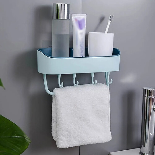 Wewoo Support de shampoing pour salle de bain téléphone portable avec étagère de douche fixée au mur bleu ciel