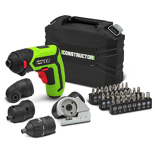 Tournevis rechargeable 4V lithium + accessoires - 4Nm - Coffret de rangement - Constructor