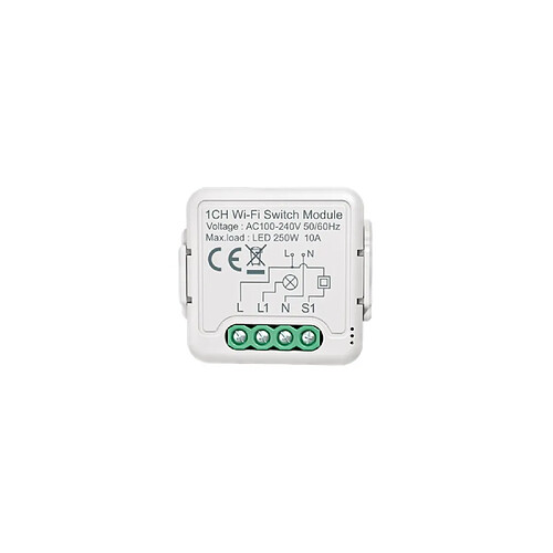 Ledkia Interrupteur WiFi Compatible avec Interrupteur et bouton-poussoir Conventionnel Blanc