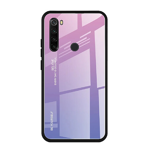 Wewoo Coque Pour Xiaomi Redmi Note 8T étui en verre de couleur dégradée violet clair