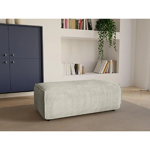 Vente-Unique Pouf en velours côtelé beige AMELIA