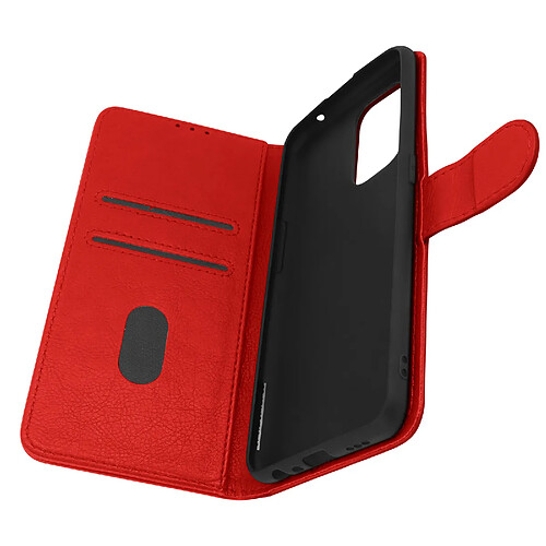 Avizar Étui Oppo A94 5G Protection avec Porte-carte Fonction Support rouge