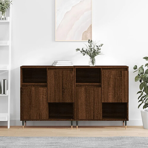 vidaXL Buffets 2 pcs chêne marron bois d'ingénierie