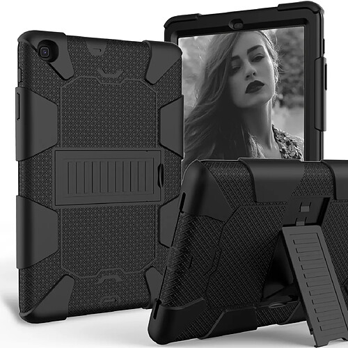 Wewoo Housse Coque de protection antichoc en silicone bicolore avec support pour Galaxy Tab A 10.1 2019 / T510 Noir