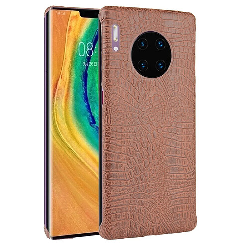 Wewoo Coque Rigide Pour Huawei Mate 30 Pro Antichoc Crocodile Texture PC + PU Case Brown