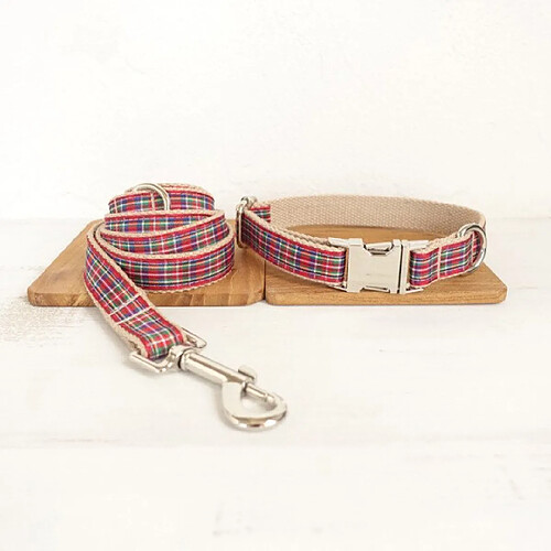 Universal Collier grand chien à carreaux en polyester personnalisé corde de traction réglable Accessoires de chien à carreaux Dackhound |