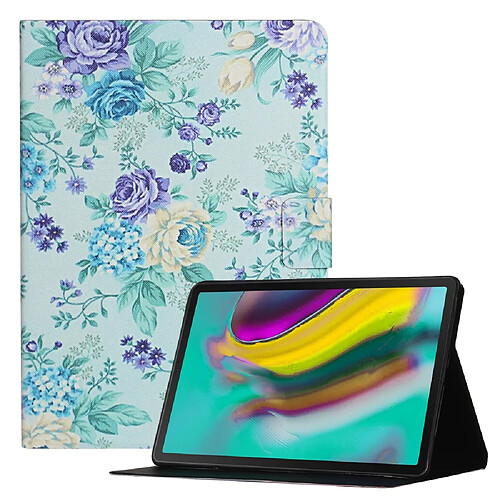 Etui en PU Flore à motifs avec support pivoine pour votre Samsung Galaxy Tab A7 Lite 8.7 T220/T225