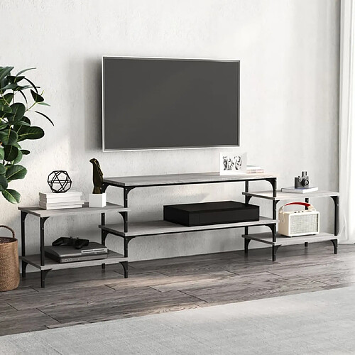 Maison Chic Meuble TV scandinave gris - Banc TV pour salon Sonoma 197x35x52 cm Bois d'ingénierie -MN73789