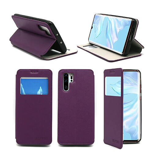 Xeptio Huawei P30 PRO Etui coque violet pochette Slim avec fenêtre