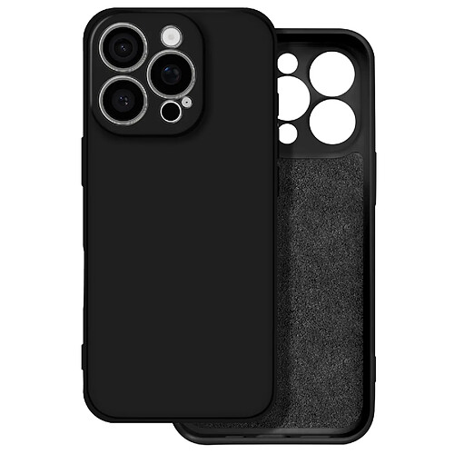 Avizar Coque pour iPhone 16 Pro Max Soft Touch Mat Silicone Flexible Noir