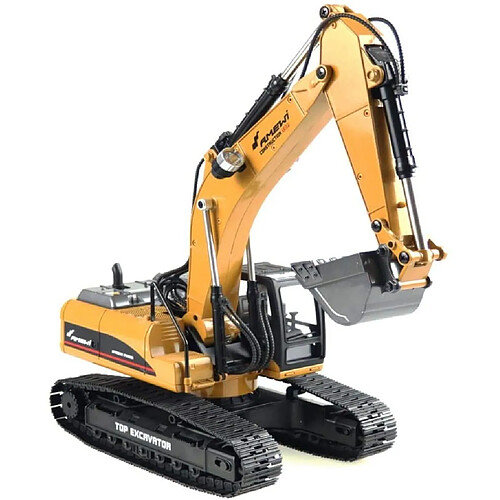 Excavateur Engin de Terrassement Full Metal 3 en 1 RC V3 1:14 2,4 GHZ Jaune