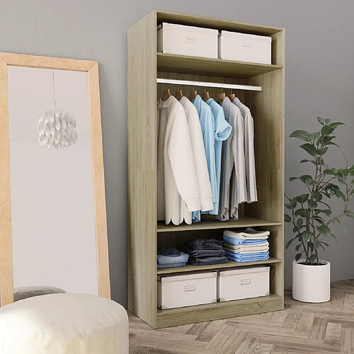 vidaXL Garde-robe Chêne sonoma 100x50x200 cm Bois d'ingénierie