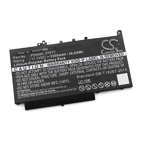 vhbw batterie compatible avec Dell Latitude 12 E7270, 12 E7470, E7270, E7470 laptop (3300mAh, 11,1V, Li-Polymère, noir)